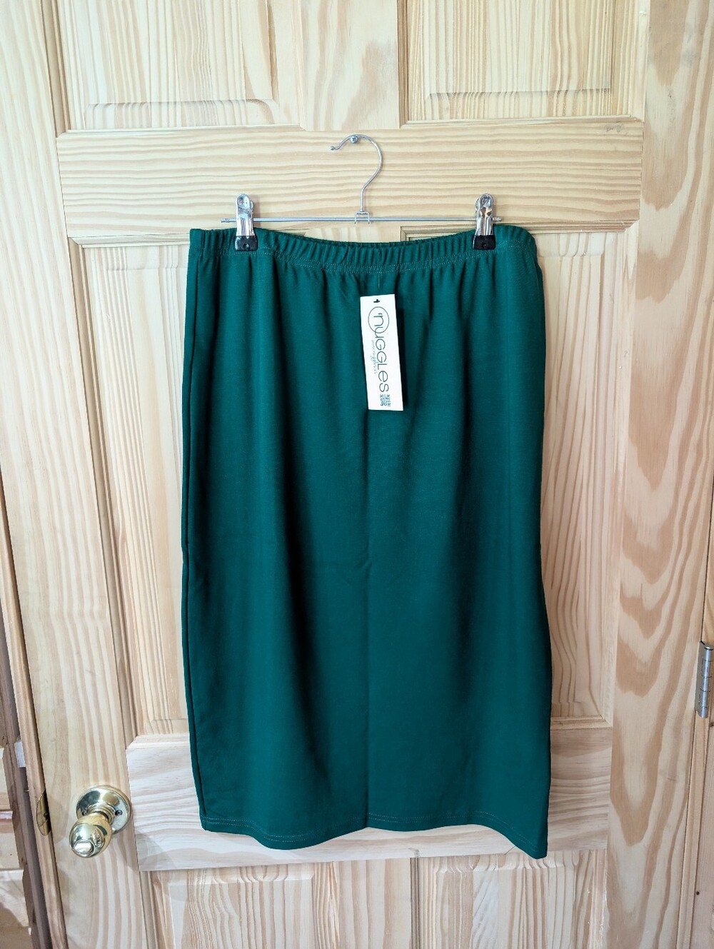 Women's Nuggles L Forest Green Midi Pencil Skirt NWT
